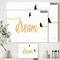 Designart - Family of Birds on Gold Words II - Cottage Canvas Artwork